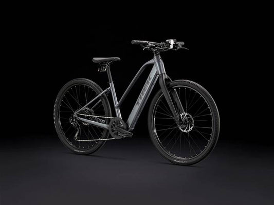 VTC Ã©lectrique femmes TREK Dual Sport+ 2 Stagger Gris 250Wh